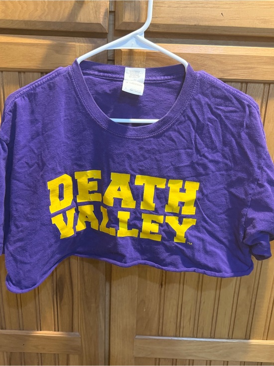 Glidan Tops - Purple "Death Valley" Cropped Graphic Tee